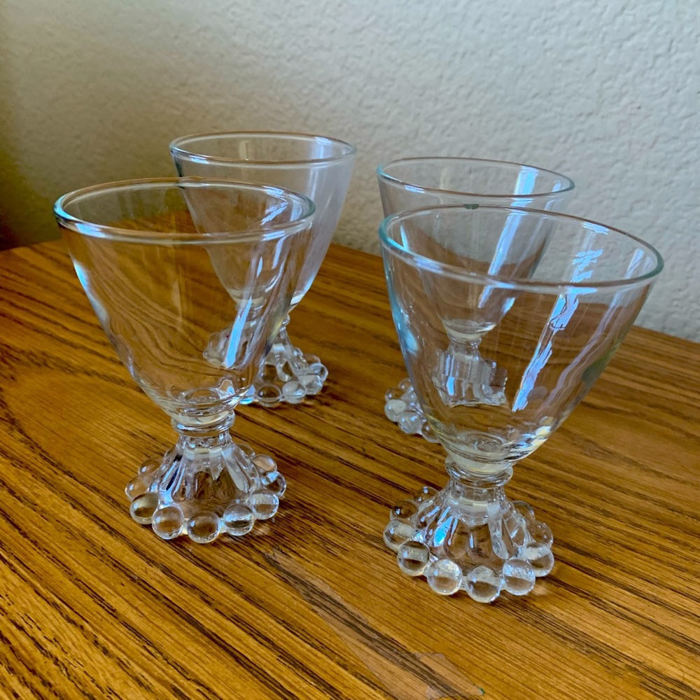 Anchor Hocking Vintage Boopie Glasses Set of 4 - 4" tall
